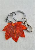 Iridescent Full Moon Maple Leaf Key Chain