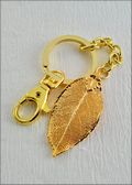 Gold Rose Leaf Key Chain