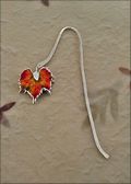 Fine Silver Bookmark w/Grape Leaf in Fall Multi Colors