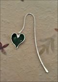 Fine Silver Bookmark w/Ivy Leaf in Green