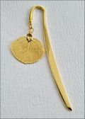 Polished Gold Bookmark w/Gold Aspen Leaf