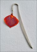 Matte Silver Bookmark w/Iridescent Aspen Leaf