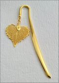 Polished Gold Bookmark w/Gold Cottonwood Leaf