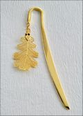 Polished Gold Bookmark w/Gold Oak Leaf