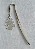Polished Silver Bookmark w/Silver Oak Leaf