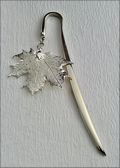 Polished Silver Bookmark w/Silver Sugar Maple Leaf