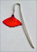 Matte Silver Bookmark w/Iridescent Ginkgo Leaf