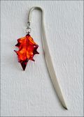 Matte Silver Bookmark w/Iridescent Holly Leaf