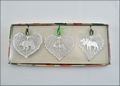 Set of 3 Silhouette Ornaments in Silver