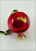 Real Pomegranate Ornament in Deep Red
