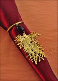 Beaded Cypress Napkin Holder/Wine Charm in Gold