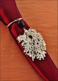 Beaded Cypress Napkin Holder/Wine Charm in Silver
