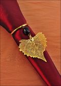 Beaded Cottonwood Napkin Holder/Wine Charm in Gold