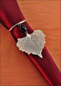 Beaded Cottonwood Napkin Holder/Wine Charm in Silver