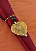 Beaded Aspen Napkin Holder/Wine Charm in Gold
