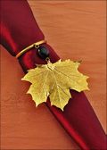 Beaded Sugar Maple Napkin Holder/Wine Charm in Gold