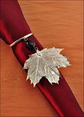 Beaded Sugar Maple Napkin Holder/Wine Charm in Silver