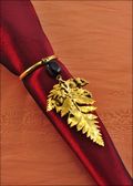 Beaded Fern Napkin Holder/Wine Charm in Gold