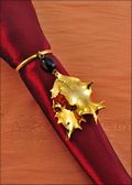 Beaded Holly Napkin Holder/Wine Charm in Gold