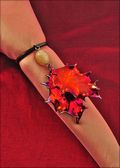 Beaded Holly Napkin Holder/Wine Charm in Iridescent