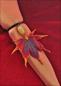 Beaded Japanese Maple Napkin Holder/Wine Charm in Iridescent