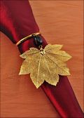 Beaded Full Moon Maple Napkin Holder/Wine Charm in Gold