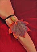 Beaded Full Moon Maple Napkin Holder/Wine Charm in Iridescent