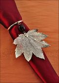 Beaded Full Moon Maple Napkin Holder/Wine Charm in Silver
