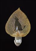 Coyote or Wolf Silhouette on Real 24K Gold Aspen Leaf Nightlight