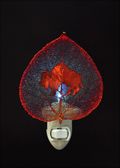 Buffalo Silhouette on Real Iridescent Aspen Leaf Nightlight