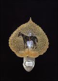 Western Horse Silhouette on Real 24K Gold Aspen Leaf Nightlight