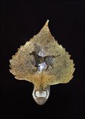 Buddy Silhouette on Real 24K Gold Cottonwood Leaf Nightlight