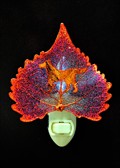 Buddy Silhouette on Real Iridescent Cottonwood Leaf Nightlight