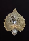 Carousel Horse Silhouette on Real 24K Gold Cottonwood Leaf Nightlight