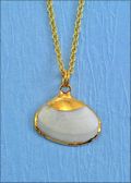 Gold Plated White Clam Pendant