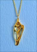 White Chula Shell Pendant in Gold