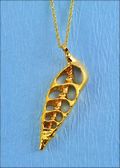 Cerithidea Slice Shell Pendant in Gold