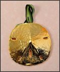 Real Shell Ornament in Gold - Sand Dollar
