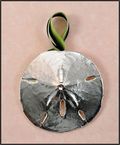 Real Shell Ornament in Silver - Sand Dollar
