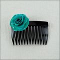 Small Light Blue Rose Hair Comb