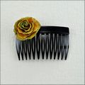 Small Green Rose Hair Comb