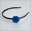 Small Dark Blue Rose Blossom Headband