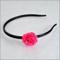 Small Hot Pink Rose Blossom Headband