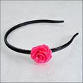Small Hot Pink Rose Blossom Headband
