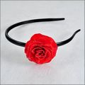 Medium Red Rose Blossom Headband