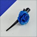 Rose Blossom Hair Clip in Dark Blue