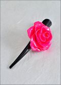 Rose Blossom Hair Clip in Hot Pink