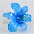 Adjustable Dendrobium Orchid Ring in Light Blue