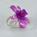Adjustable Dendrobium Orchid Ring in Hot Lavender