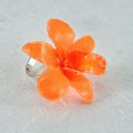Adjustable Dendrobium Orchid Ring in Orange